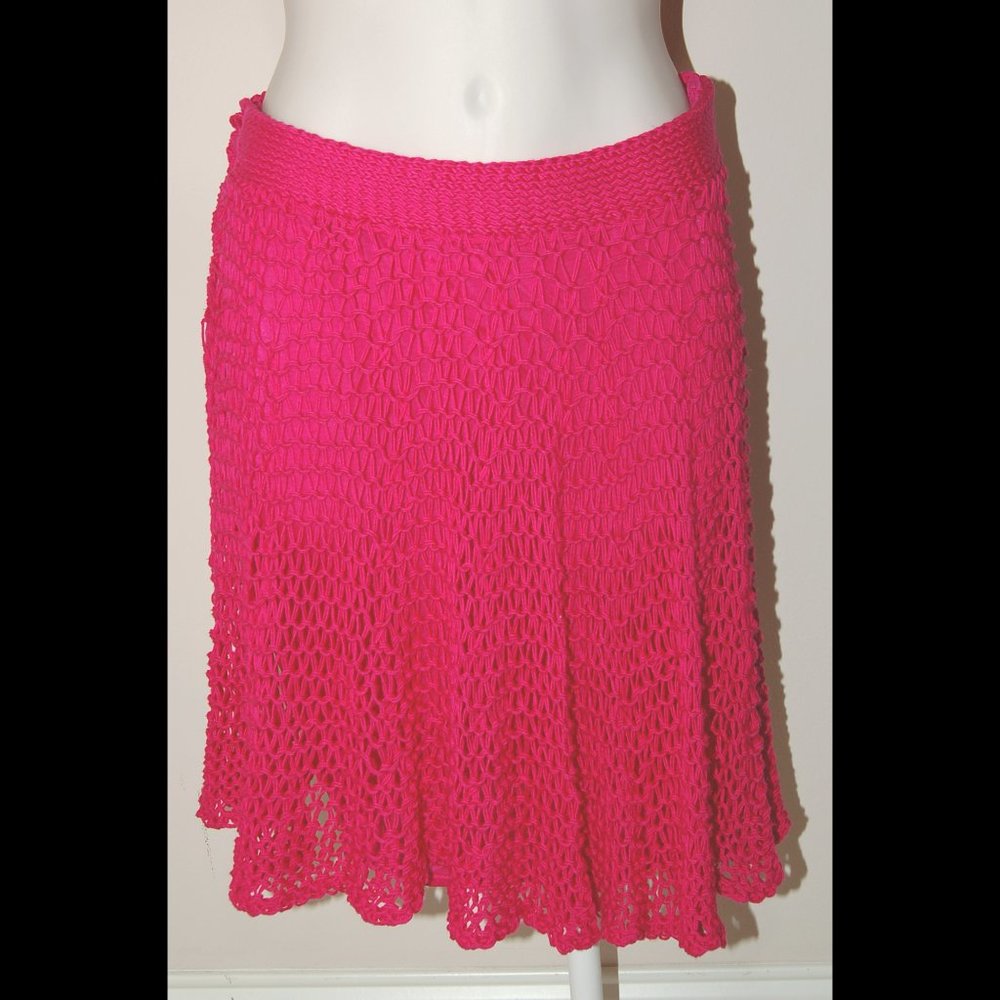 NWT RALPH LAUREN Fishnet Crocheted "Cruise" Skirt, sz L. MSRP $398